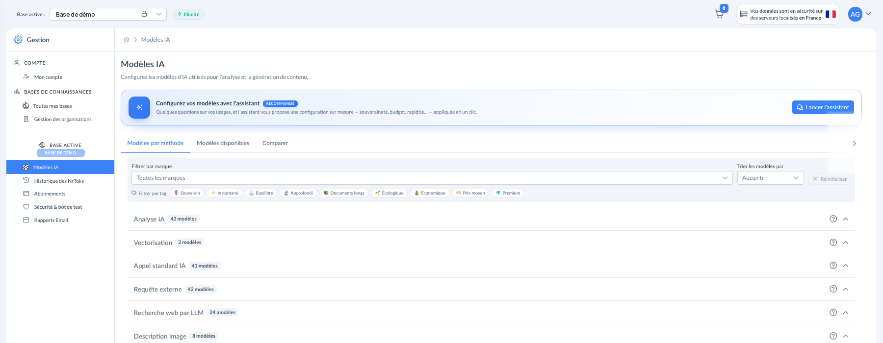 Page Gestion › Modèles IA : un modèle par usage